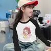 Camiseta base de manga larga raglán para niña 2026 Otoño/Invierno Nuevo Estilo Térmica de Polar para Niños Elegante Camiseta de Cuello Redondo