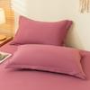 Frontera Aliexpress Espesor Grueso Borde Ancho Color Sólido Amigable con la Piel Algodón de Aloe Vera Algodón Lavado Hotel Funda de Almohada Individual Venta al por Mayor Transpirable
