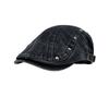 Sombrero de copa grande estilo retro con remaches sombrero hacia adelante para mujer todo a juego estilo británico gorro de mezclilla lavado cara pequeña sombrero de pintor