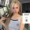 [Modelo asiática] peruca de renda na testa feminina americana retrô californiana garota gostosa marrom dourado mechas gradiente cabeça cheia