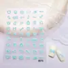 Nuevas Pegatinas para Uñas Florales de Color Sólido con Relieve 5D Oso Animal Lindo Pastel Lazo Guka Funda de Teléfono Pegatinas para Uñas