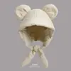 Gorro Quente de Outono e Inverno, Estilo Despojado, À Prova de Frio e Vento, Versátil, Tamanho Grande para Circunferência da Cabeça, Chapéu de Lã Tricotado, Caimento Solto