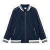 Chaqueta de béisbol con cremallera y contraste de color para hombre, estilo académico, sudadera para pareja, con logotipo personalizado impreso.