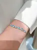 Pulsera de Plata de Ley S925 con Piedras Preciosas de Color Natural Topacio Azul Cielo Suizo Corte Múltiple Irregular Fuente de Joyería Fábrica