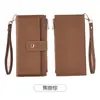 Carteira Longa Feminina Moda Transfronteiriça com Grande Capacidade, 80% de Desconto, Múltiplos Porta-Cartões, Carteira de Couro de Pulso, Bolsa para Celular, Estoque Pronto do Fabricante