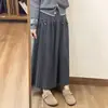 Outono Inverno 2026 Novo Estilo Coreano Ins Casual Versátil Emagrecedor Bainha Larga Cintura Alta Comprimento Médio Saia de Tricô Feminina