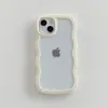 Funda popular para teléfono 2 en 1 con patrón ondulado, adecuada para Apple 18PROMAX, moderna 16/15, transparente y a prueba de golpes 11