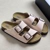 Zapatos Birkenstock Cómodos de Suela Gruesa Estilo Nuevo 2026 para Mujer, Calzado de Verano para Exteriores, Sandalias de Deslizamiento de Cuero Suave y Suela de Corcho