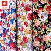 Algodão popeline de algodão tecido estampado flor de peônia estilo étnico tecido para roupas de mulheres e crianças sapatos e chapéus atacado de peças em estoque