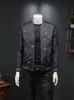 Chaqueta para hombre, nueva moda para primavera y otoño, estampado de marca de moda, corte ajustado, cuello estilo béisbol elegante, abrigo casual de talla grande