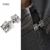 Clip de Hebilla para Chal Calado Estilo Chino Retro Cadena Tejida Hebilla para Bufanda de Seda Broche Metálico Geométrico Creativo