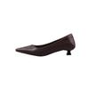 Elegantes Zapatos de Trabajo con Tacón Kitten de Piel de Oveja de Primera Capa 2025 Otoño Tacón Bajo Fino Punta Fina Zapatos de Salón de Piel Genuina para Mujer