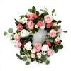 Nova guirlanda de flores artificiais de Páscoa para porta da frente, suprimentos para festivais, tulipa de primavera, girassol, tecido criativo para pendurar na porta