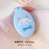 Pente de cabelo fofo estampado em desenho animado com espelho oco, pente dobrável integrado em cores de doce, pente estudantil portátil estilo ins