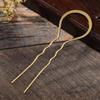 Horquilla Metálica Doble Ola Recta Estilo Antiguo Palillo Hanfu Novia Accesorio para el Cabello Tenedor para el Cabello Joyería DIY Accesorios Forma de U Al por Mayor Estilo Chino