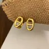 Pendientes de Nariz de Cerdo Estilo Retro Francés, Diseño Simple Versátil para el Día a Día, Exquisita Joyería para Orejas de Lujo Ligero a la Moda para Mujeres
