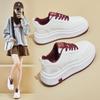 Zapatos Blancos de Cuero Suave con Suela Gruesa, Zapatos de Mujer de Estilo Coreano Transpirables y Versátiles, Tenis Deportivos y de Ocio Modernos y Versátiles 2025 Nuevo Estilo de Otoño