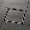 Ralo de Piso Invisível Que Pode Ser Azulejado, Aço Inoxidável Cinza Metálico, Ralo de Piso Oculto Anti-Odor para Box de Banho e Banheiro