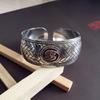 Pulsera Étnica Retro Plata Estilo Europeo y Americano Grabada Abierta Ancha Moda Personalidad Plata Miao Hacer Vieja Joyería Antigua