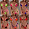 Traje de baño bikini de comercio exterior Traje de baño bikini sexy de color caramelo de comercio exterior Traje de baño de tres piezas Traje de baño de tentación multicolor Lote