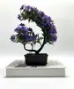 Atacado 29CM planta vaso crisântemo de madeira bonsai simulação planta verde flor falsa de plástico bonsai decoração de interior ornamentos