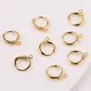 Ganchos de Orelha de Cobre Banhados a Ouro com Contas, Ganchos de Orelha com Mola, Ganchos para Brincos, Ganchos de Bola, Fivelas Redondas de Orelha para DIY, Acessórios de Orelha Semi-Acabados