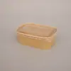 Caixa quadrada de papel kraft extra grande caixa para embalagem de frutas caixa de almoço descartável caixa de papel para assar carne de durian caixa para refeição de piquenique churrasco