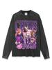Camiseta de Manga Curta Pesada com Estampa Retro Hip-hop Chris Brown Chris Brown Gola Redonda Moletom com Capuz
