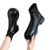 Directamente del fabricante: Botines de calcetín para mujer, Nuevo estilo Otoño 2026, Botines estilo británico con cremallera trasera, Botines ajustados, Botas Martin de cuero suave