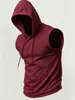 2026 Verano Transfronterizo para Hombre Chaleco con Capucha sin Mangas Casual Elegante Fitness Exterior Color Sólido Deportes Venta al por Mayor