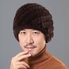 Sombrero de piel de conejo Rex para hombres de mediana edad y ancianos, invierno, paja tejida para ancianos, gorra de papá, otoño e invierno cálido, Nuevo