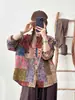 Camisa de Manga Larga Estampada Estilo Étnico Retro Estilo Nuevo Primavera 2026 Top Holgado Casual de Botones Elegante para Mujer