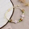 Jingdezhen Navidad Cerámica Cuerda Trenzada Pulsera Animales de Dibujos Animados Cuerda de Mano Joyería al por Mayor para Atracciones Turísticas Nicho Lujo Ligero