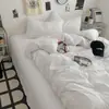 Recomendação Popular de Valor, Conjunto de Lençóis para Cama de Hotel de Quatro Peças, Capa de Edredom para Cama de Dormitório de Estudante e Pousada, Processo Lavado e Escovado