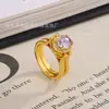 Anillo para el Dedo con Doble Anillo Doble Diamante Abierto para Mujer 2024 Nuevo Anillo Ligero de Lujo Regalo