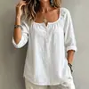 2026 Ropa nueva de mujer transfronteriza europea y americana Amazon casual cuello en V manga larga jersey suelto color liso camiseta para mujer