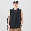 Chaleco de Color Puro de Peso Pesado 260g Camiseta sin Mangas de Cuello Redondo para Hombre Holgada y Versátil Casual a la Moda Camiseta Básica Verano Nuevo Estilo