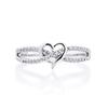 Anillo de Lujo Accesible de Alta Gama Cao Shi Micro-Incrustado Anillo Anudado Cruz Corazón Estilo K Estudiante Coreano Anillo Simple