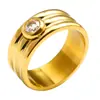 Explosões de rede INS titânio aço três camadas anel redondo zircônio banhado a ouro 18K masculino e feminino Anel Coringa atacado