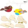 Manualidades Hechas a Mano DIY Pájaros de Madera 3D Manualidades Navideñas para Niños Materiales Didácticos para Niños Color Base Blanco Pintura