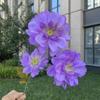 Dalias artificiales de 3 cabezas de colores, flores falsas para decoración del hogar y bodas, venta al por mayor