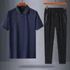 Novo Terno 2022 Roupa Masculina Jovem Camisa Masculina de Lapela Meia-Manga Cor Pura Terno Casual