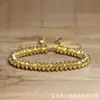 Pulsera de Metal Irregular Hierro Piedra Biliar con Cuentas Capa Única Tejida a Mano Pulsera Ajustable Joyería Geométrica Simple