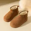 Botas de nieve para mujer, nuevo estilo de invierno 2026, con forro de felpa añadido, engrosadas para mayor calidez, diseño que aumenta la altura, suela gruesa, versátiles, impermeables y antideslizantes