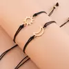 Ebay Caliente Nuevo Hueco Sol Luna 2 Paquetes Pulsera Tejida Moda Pareja Conjunto de Pulseras con Tarjeta de Papel