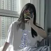 Camiseta de Manga Curta para Mulheres, Novo Estilo Verão 2025, Estampa Estilo Hong Kong, Versátil, Design de Nicho, Caimento Solto para Estudantes, Top Tendência
