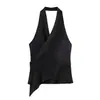Estilo Europeo y Americano Transfronterizo Z Nueva Moda Elegante Ropa para Mujer al por Mayor Top de Tirantes Textura de Satén de Seda 2331051