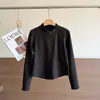 Lana Seda Doble Cremallera Cintura Ceñida 2026 Otoño Capa Interior Capa Exterior Cálido Adelgazante Favorecedor Casual Chaqueta Abrigo Corto