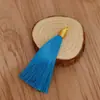 Adorno de borla con hilo dorado de 8 cm, material de poliéster, accesorios para prendas de vestir, accesorios de borla colgante hechos a mano para DIY, compra al por mayor para mejor precio