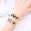 Jóias de luxo leve frescas, pulseira de amor de trevo da sorte de borboleta epóxi colorida, pulseira de retenção de cor de aço titânio, presente para menina